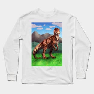 Tiger Allosaurus with Mountains Long Sleeve T-Shirt